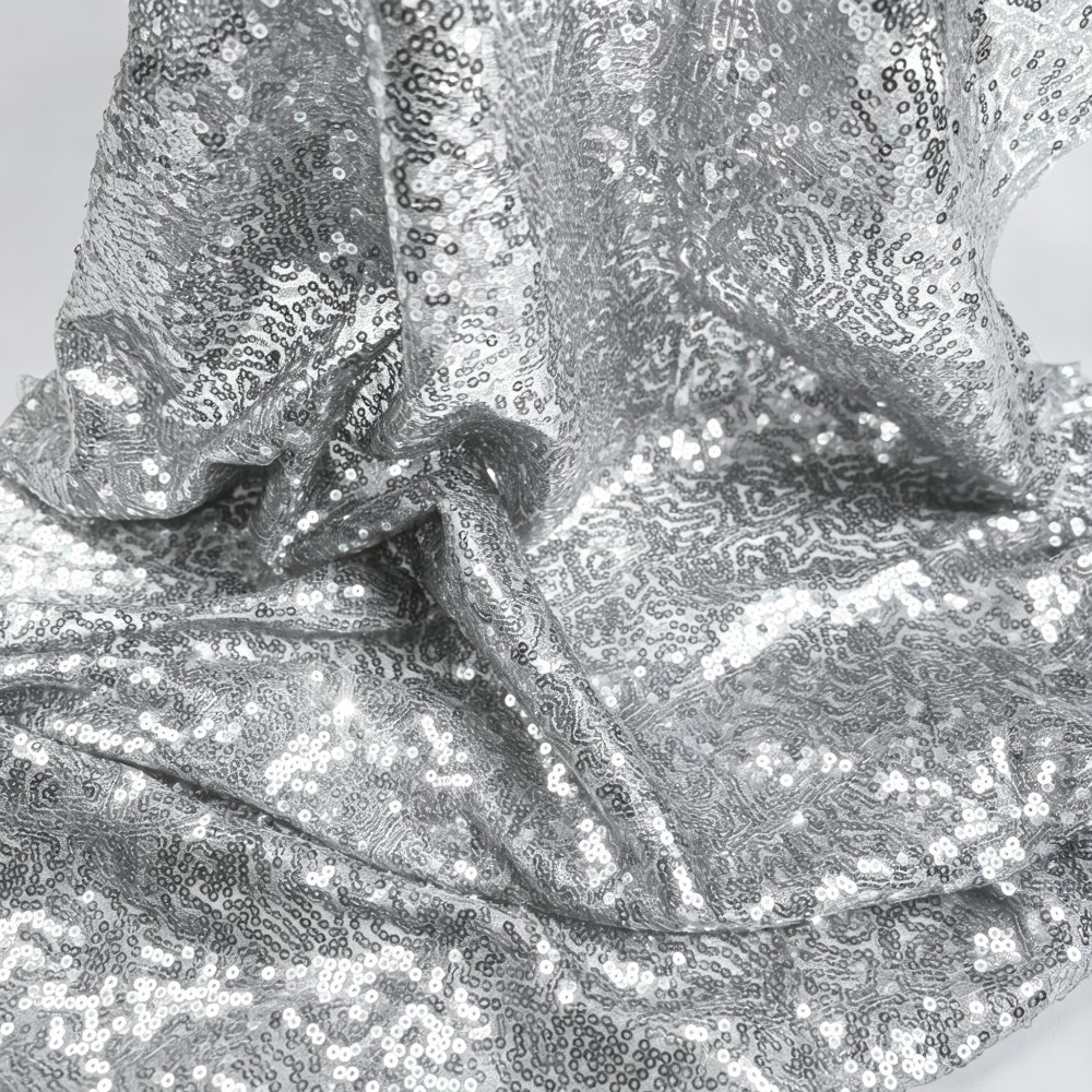 TEMU 1pc Of Silvery Full-coverage Sequin Handmade Diy Fabric. The Sequins Are High-end And Cool-, With A Sturdy And Firm Base That Resists Shedding.