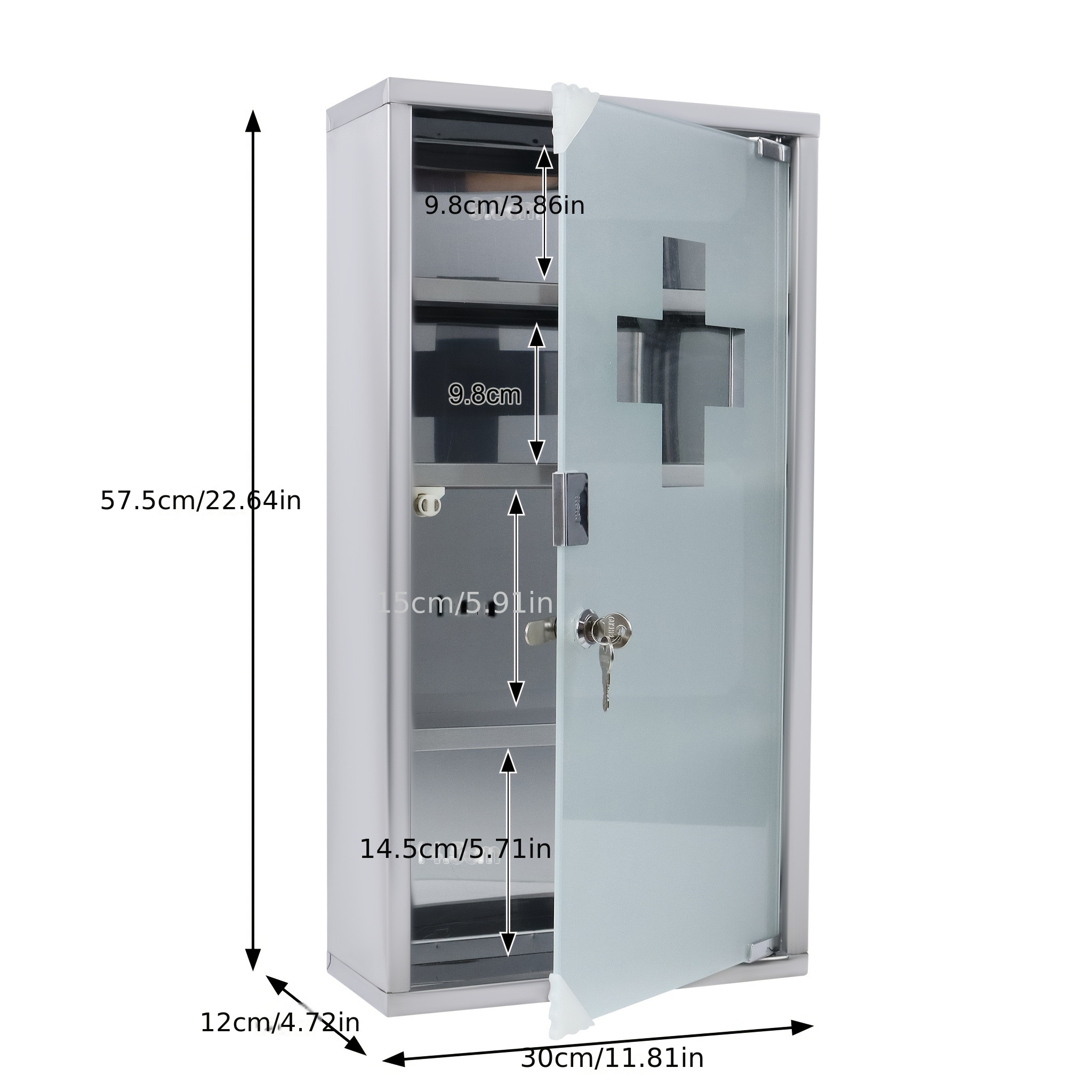 Image of Storage Box Storage Cabinet With Lock Glass Cabinet 2/3/4 Compartment Medicine Box Medicine Cabinet Home Medicine Cabinet Cabinet Stainless Door With Lock Medicine Cabinet