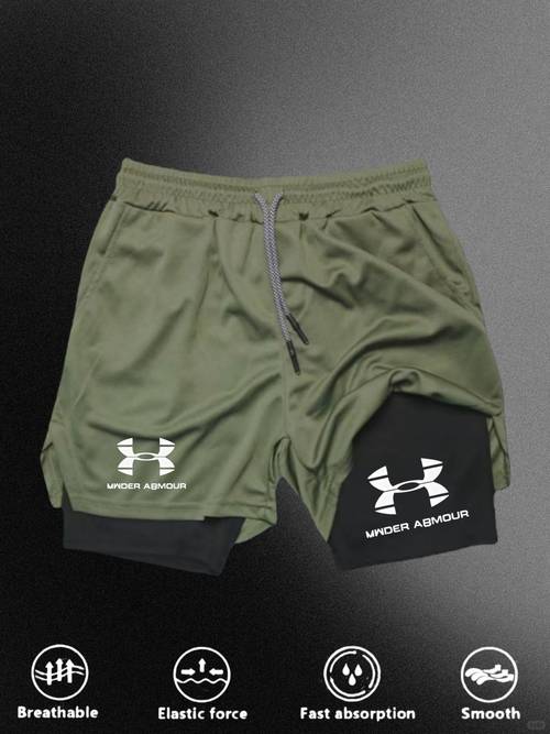 2025 new mens double layer sports shorts designed for outdoor jogging and gym training summer lightweight with no double layer antipeek design quick drying moisture wicking without feel eye catchingly stylish sports
