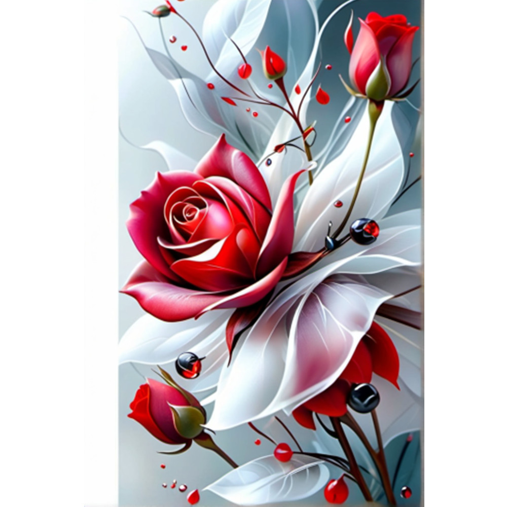 

Kit de Peinture Diamant 5D DIY - Roses Rouges Vibrantes, 19.6x35.4 Pouces, Acryliques Ronds, Toile à l'Huile, Idéal pour la Décoration Maison et , Nouveaux Kits de Peinture Diamant