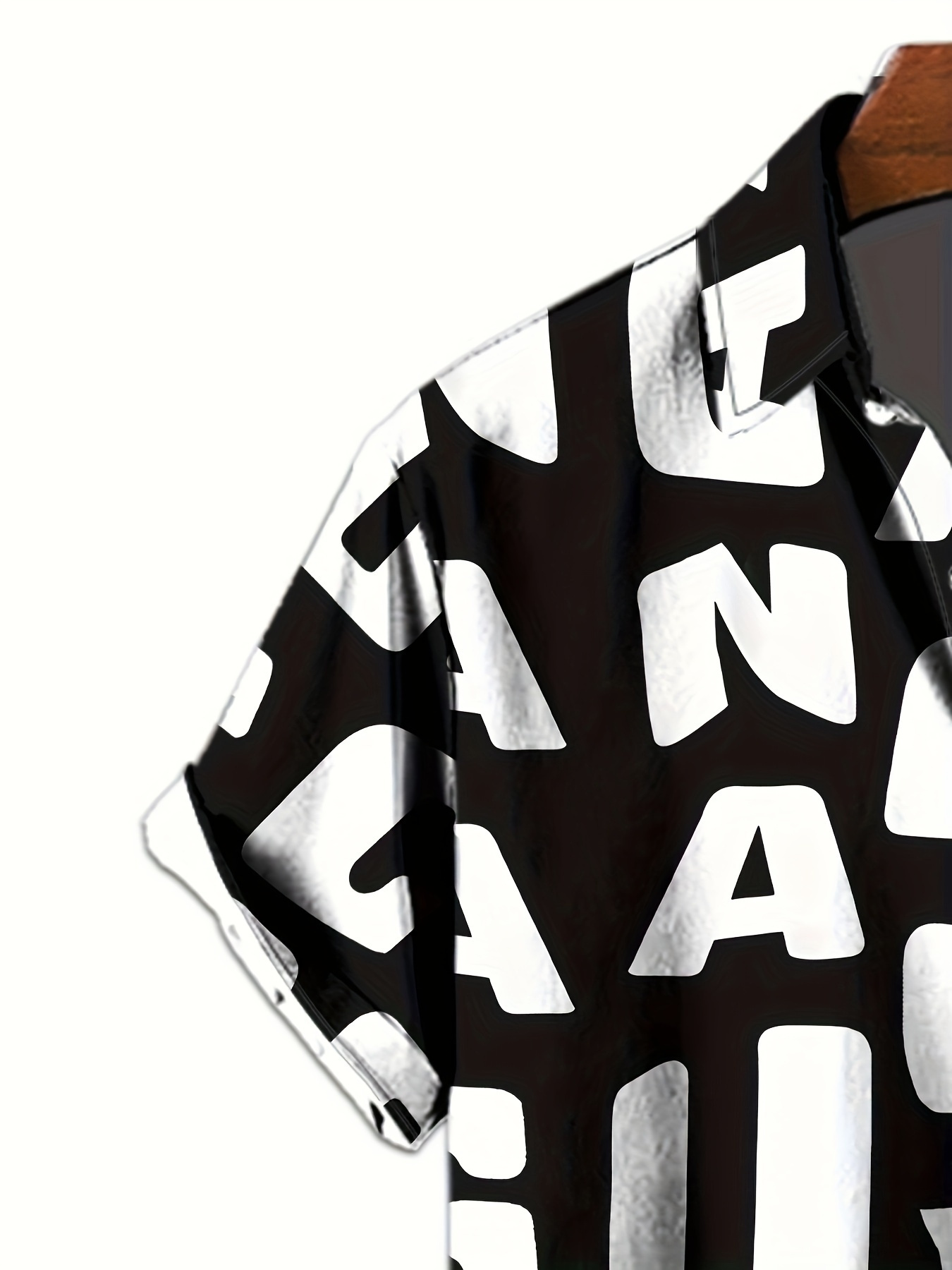 print design not textured mens casual letter print short sleeve shirt black white gray polyester button up top unique   letter print design machine washable   fashion  