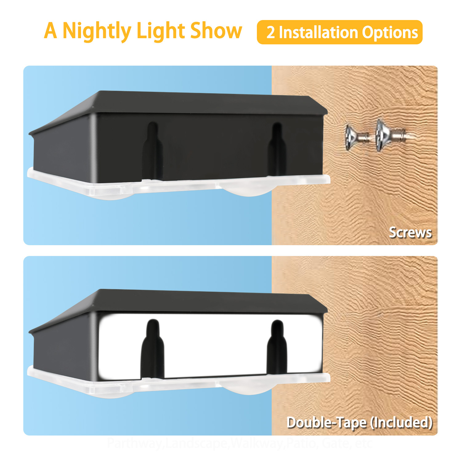 2pcs Solar-Powered Smart Lights for Outdoor Use