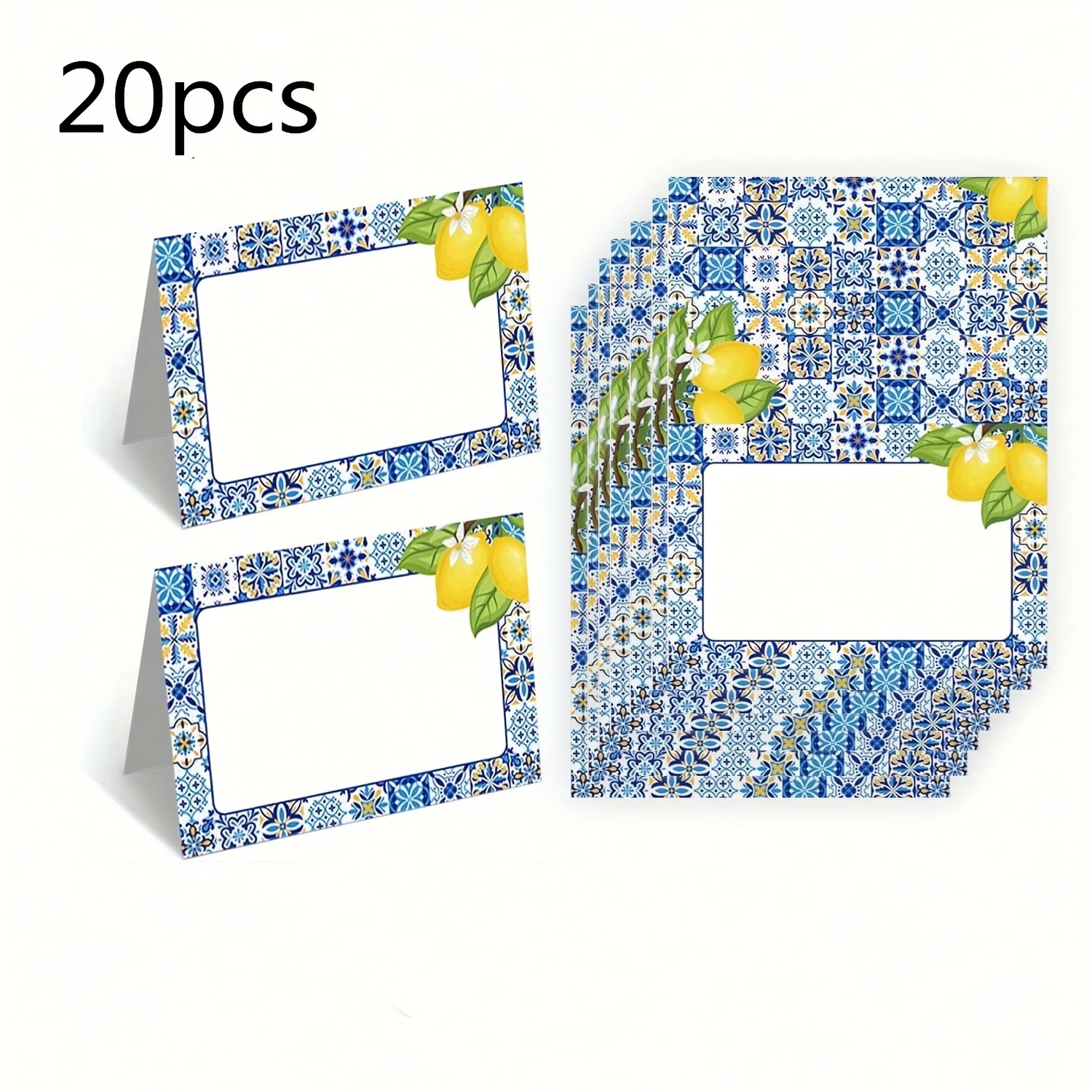 E-shop 20 Stück Italienische Küste Capri Zitrone & Amalfi Karten - Zitronen-Motive Tischnummernhalter für Hochzeiten, Junggesellinnenabschiede,