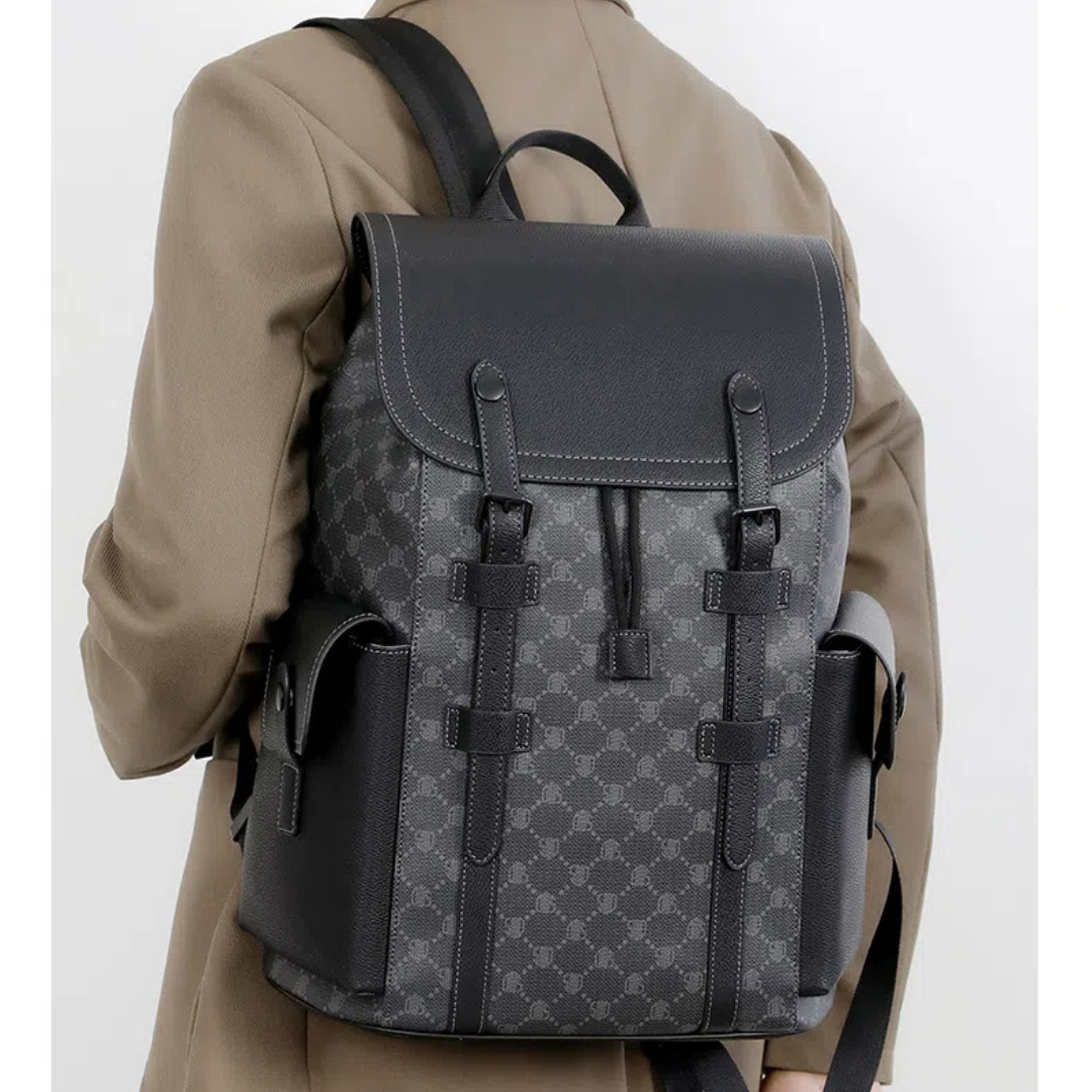 herren pu leder laptop rucksack stilvolle schwarze Temu Germany