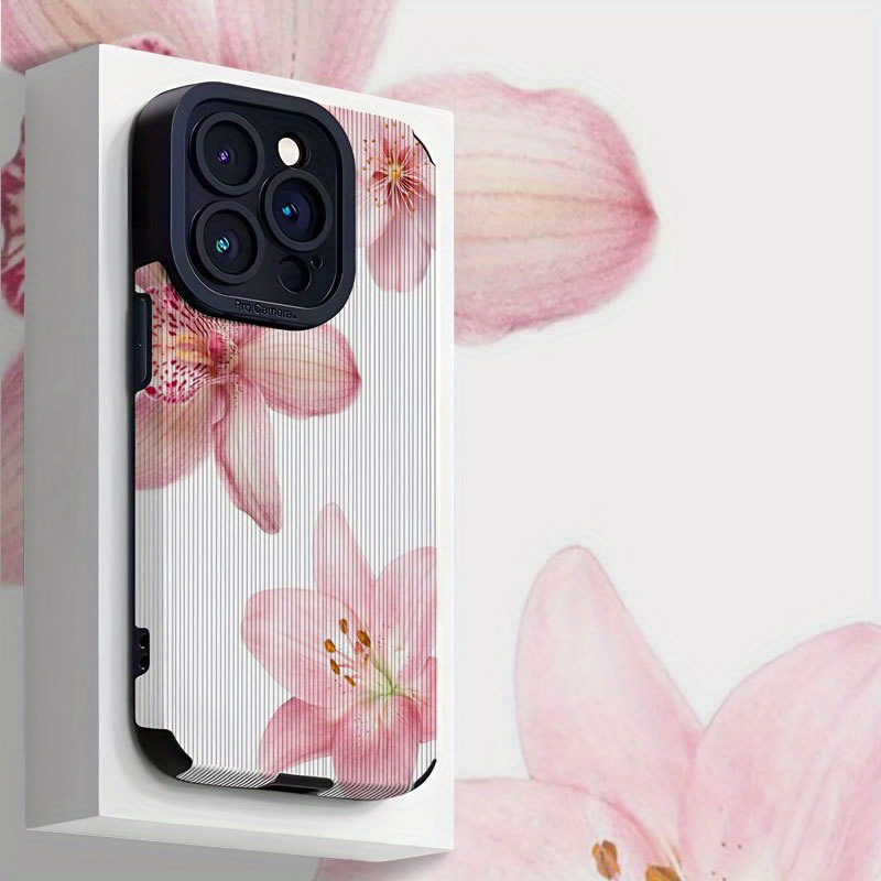 TEMU Phone Case: Orchid Pattern Case Compatible With Iphone 16 Pro Max, 16/15/14/13/12/11/xr/xs Max/16 Pro/15 Pro/14 Pro/13 Pro/11 Pro/12 Pro/15