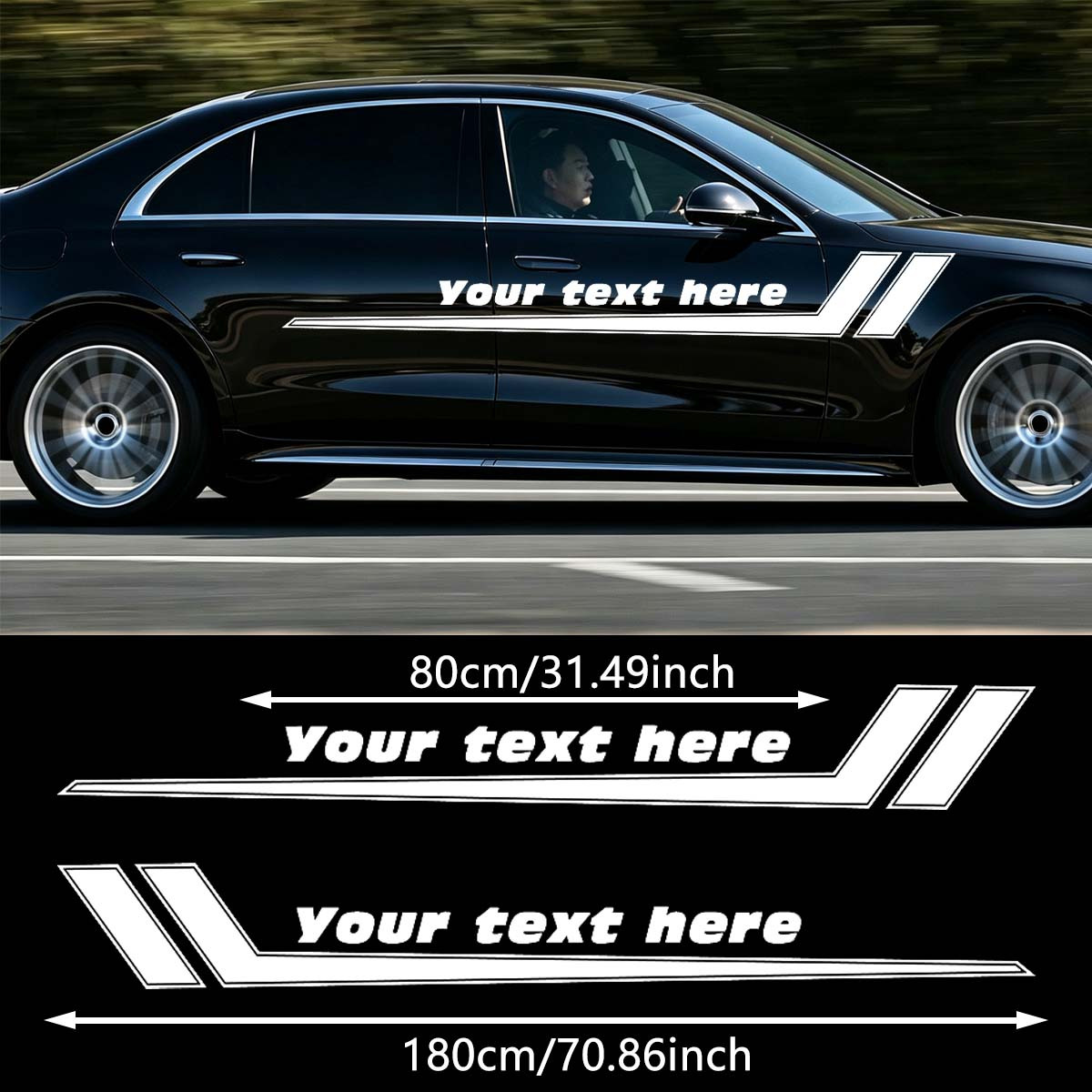 TEMU 4pcs/1-set Personalized Self- Text Car Decal Stickers, Self-adhesive, Waterproof, , Scratch-resistant Cover, Suitable For Creative Decoration On