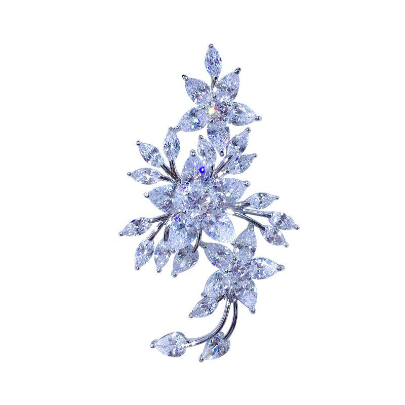 1pc luxury zirconia floral brooch elegant zirconia floral brooch luxury high end korean style versatile pin for   for   special occasions ideal valentines day birthday gift 4