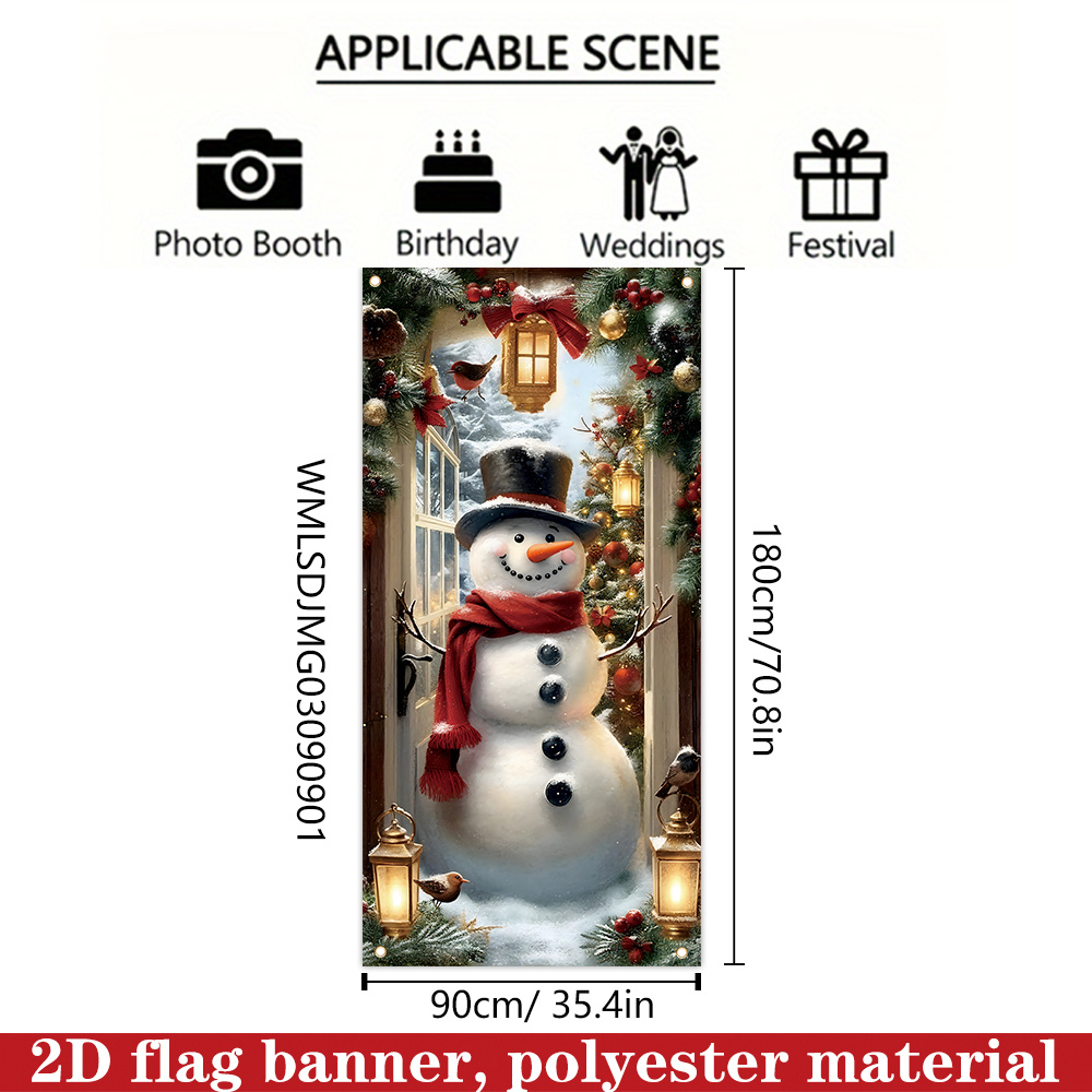 TEMU 2d Flat, 2d Flat - 2d Door Banner 2d Flat, 2d Flat - 2d Door Banner A 2d Flag Banner, 1pc Christmas Door Cover, Measuring 180cm By 90cm ( Inches