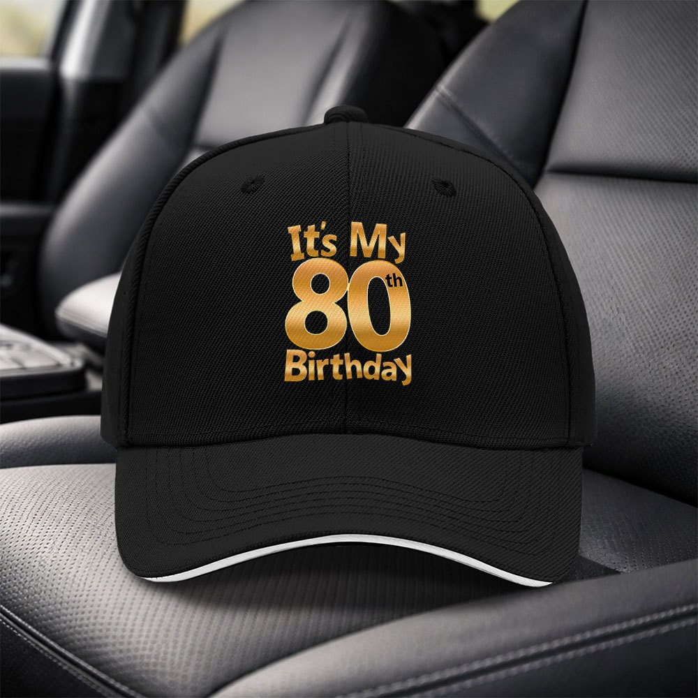 TEMU 1pc 80th Birthday Cap For - Adjustable Duckbill Baseball Hat With , Lightweight Suitable For Parties, Travel, Gifts - Unisex For Sports, For