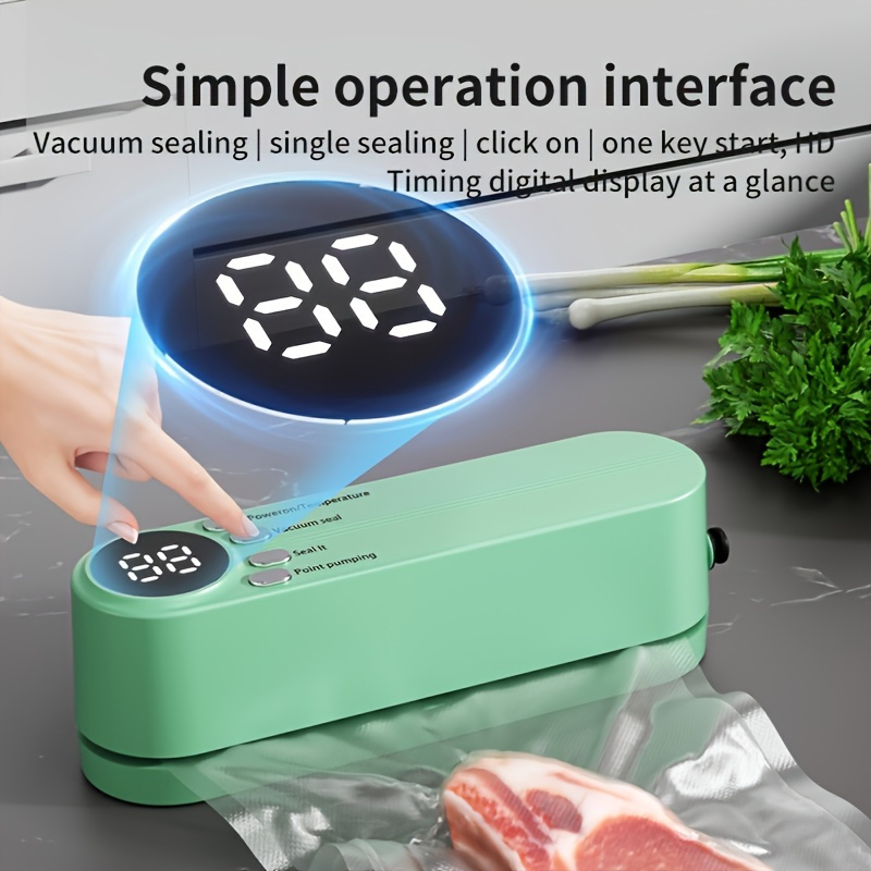 コンパクトなusb充電式真空シーラーキット、デジタルディスプレイ付き - 急速シーリング、ポンプと空気密閉バッグを含みます、食品保存、スナック、肉、果物、野菜に最適 - 省スペース設計、36v、食品真空シーラー、真空シーリングマシン|コンパクト真空シーラー|デジタルディスプ ラー 商品詳細 6