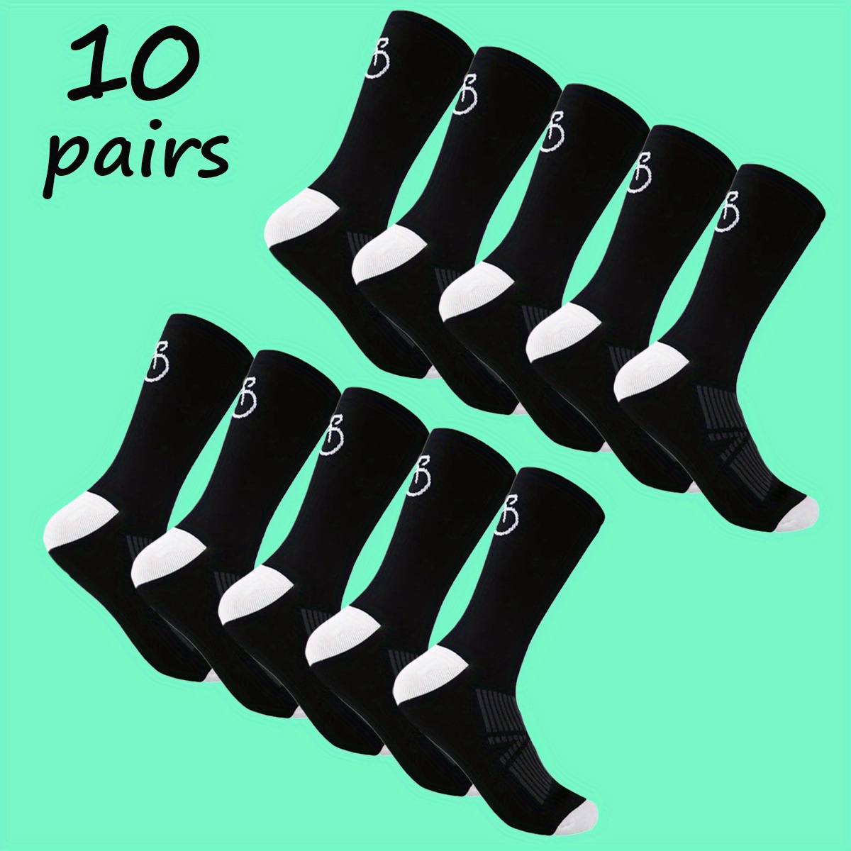 TEMU 10 Pairs Unisex Professional Cycling And Running Socks For Outdoor Bike Sports And Cycling