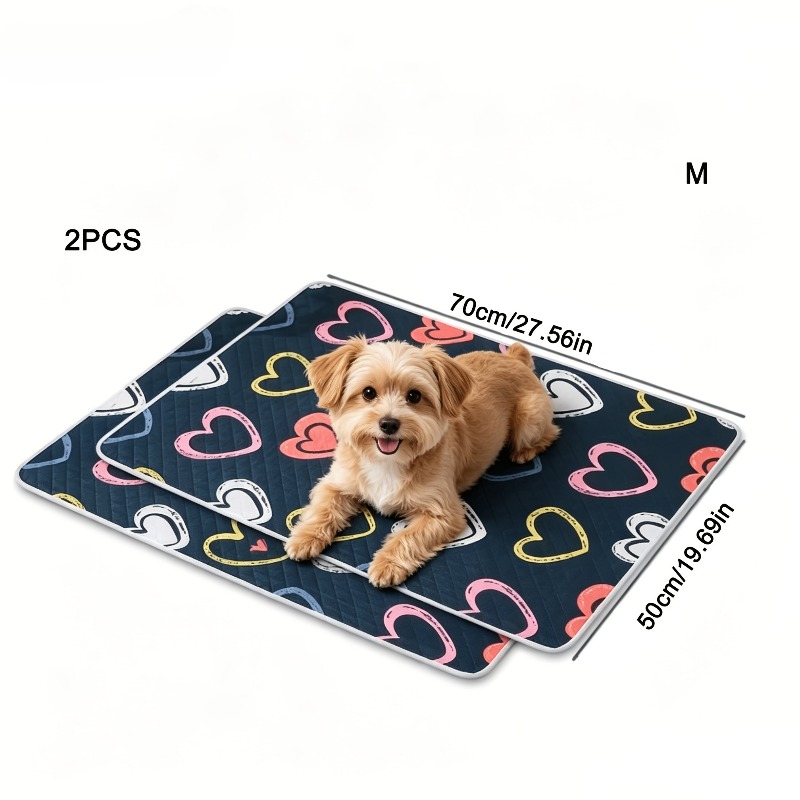 TEMU 2-pack Dog Training Pads, Washable, Bottom, Absorbent Surface, Reusable, Durable, Easy To Clean, Suitable For , Indoor/outdoor Use, Ideal For