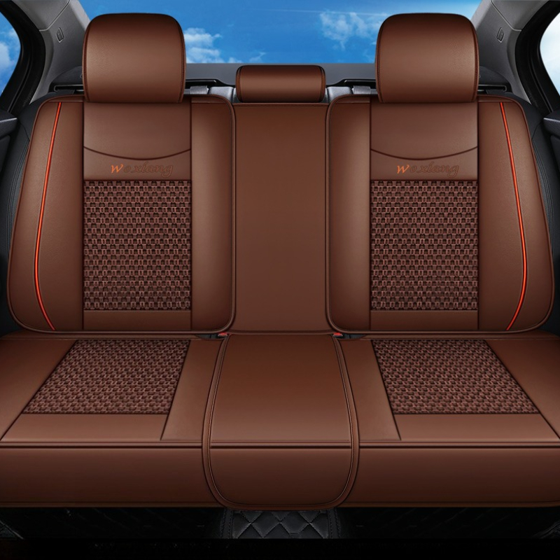 TEMU 1pc Rear Seat Cushion,   Ice Silky Fiber Fabric, Comfortable And Breathable, Rear Seat Cushion For Cars