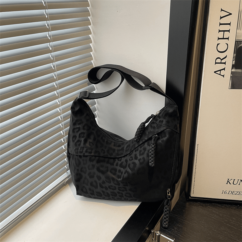 TEMU 1pc Vintage Leopard Print Women's Crossbody Bag, Adjustable Strap Functional Daypack, Trendy Animal Print Shoulder Bag, Student Casual Daily