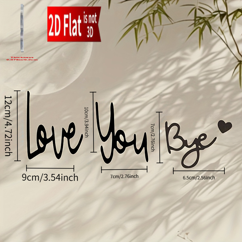TEMU 2d Flat, "" - Elegant Acrylic Decoration Set | Suitable For Anniversaries, Weddings, Housewarming Gifts, And Neighbor Gifts | Diverse Letter