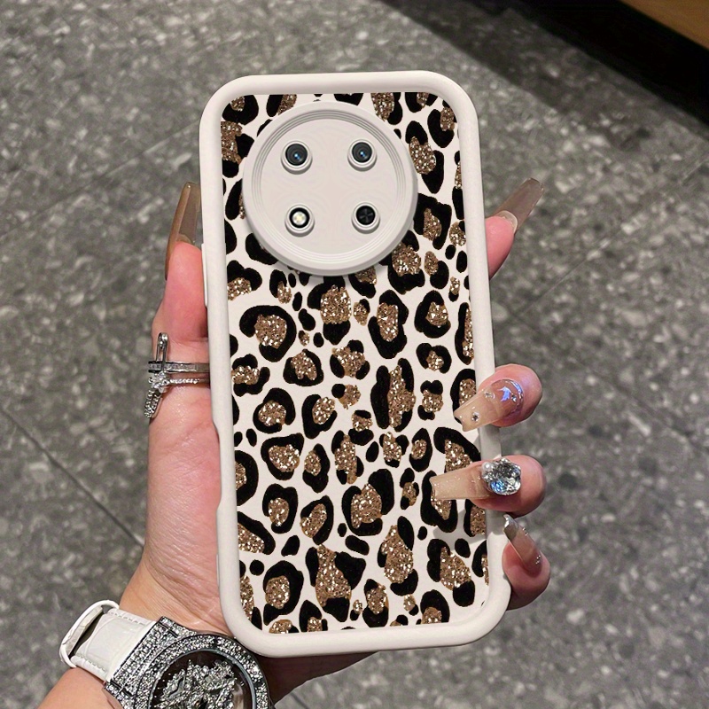 Fundas para Honor MAGIC 7 Lite 6 5 Pro 5G - Brillante Dorado Leopardo, Silicona Antichoque Duradera y Protectora para: retailer-supplied image