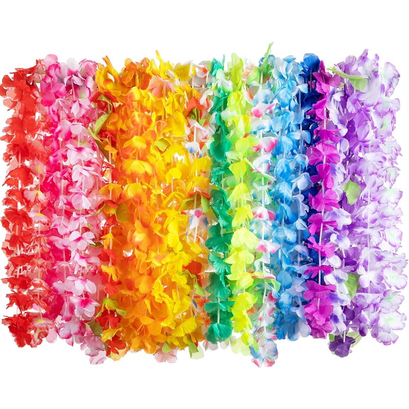 TEMU 60 Bulk, Tropical Flower Lei Hawaiian Lei Beach Hawaii Luau Party Favors Decoration Birthday Party Supplies, Photobooth Props For , The Best