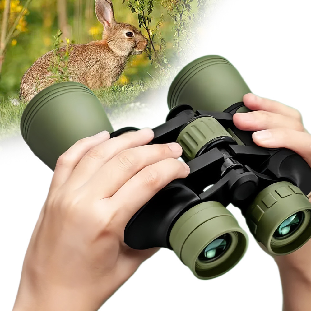 10x50 Outdoor Binoculars, Green Compact Telescope For Birdwatching Hiking & Camping