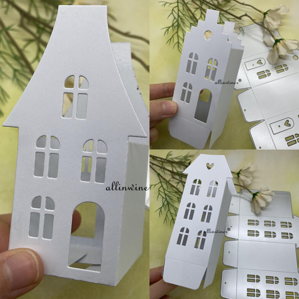 

1pc 3d Christmas House Metal Cutting Dies Stencils For Diy Scrapbooking Decorative Embossing Handcraft Die Cutting Template