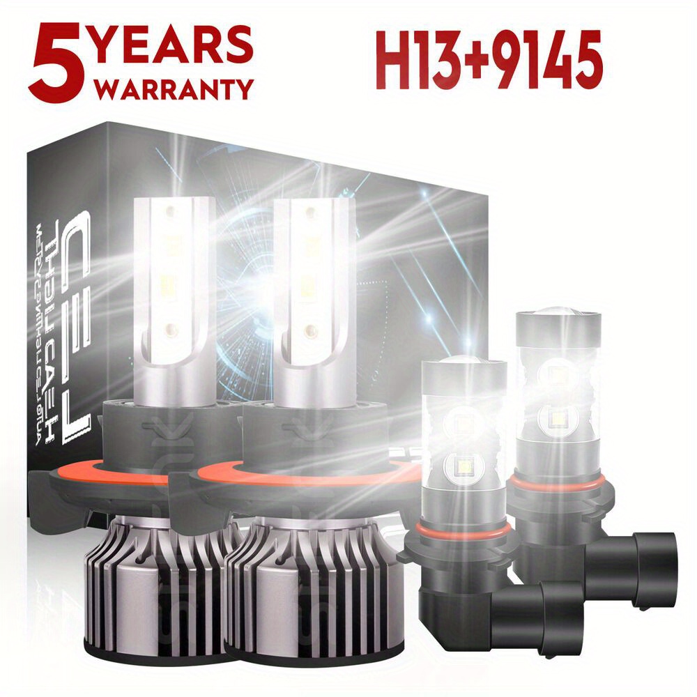 

For Ford F 150 2004-2014 10000k Led Headlight Hi/ Lo + Fog Bulbs 4x