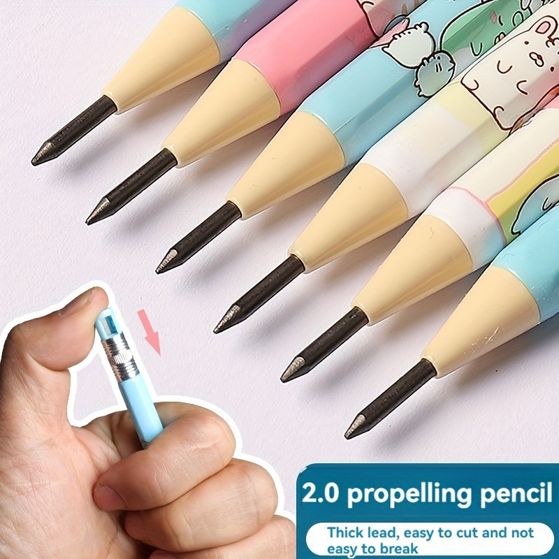 

5-pack Black Mechanical Pencils, 2.0mm Lead, Automatic Push-type, Continuous , Replaceable Refill, No Feathers, 2b Hardness