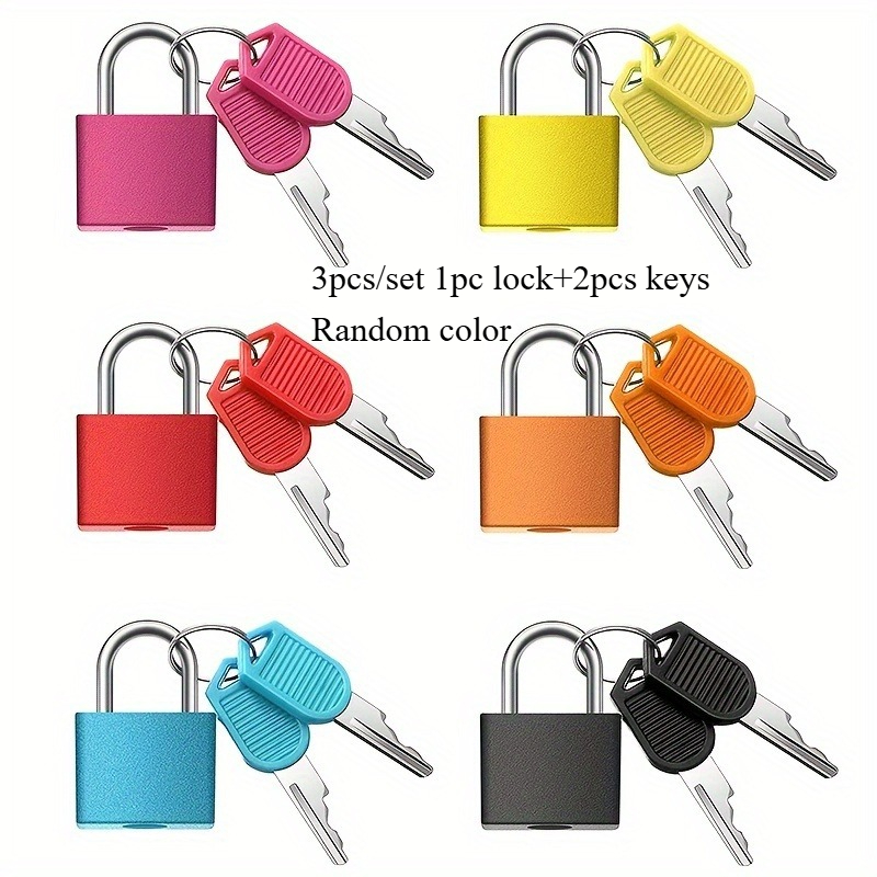 TEMU 1 Ensemble (1 Serrure et 2 Clés) Valise, Sac de Sport, Casier Scolaire et Autres Scénarios. Couleur Aléatoire Disponible, Idéal pour Bagages,
