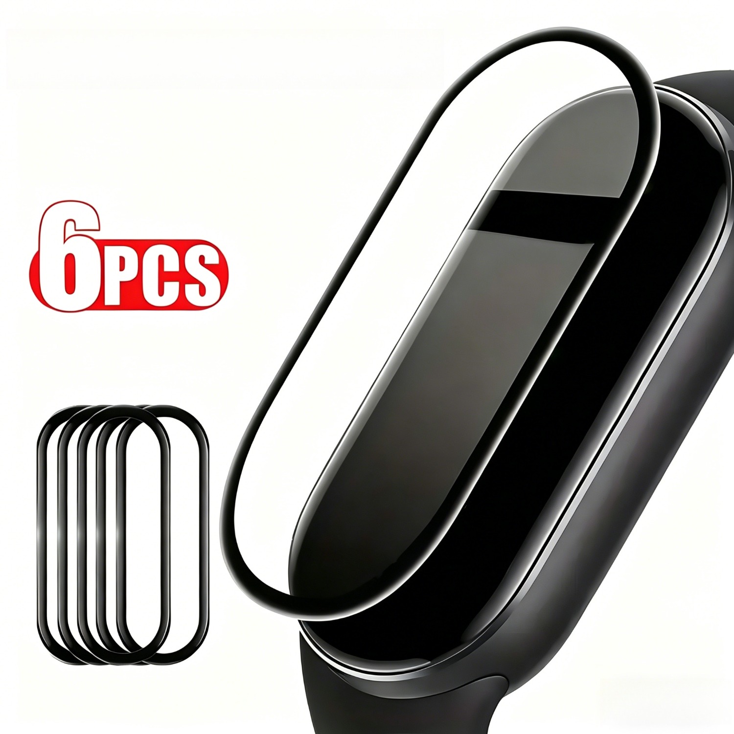 TEMU Protector de pantalla compuesto 3D de ajuste completo 4/6 piezas para Xiaomi Smart Band 10, película HD transparente sin para reloj