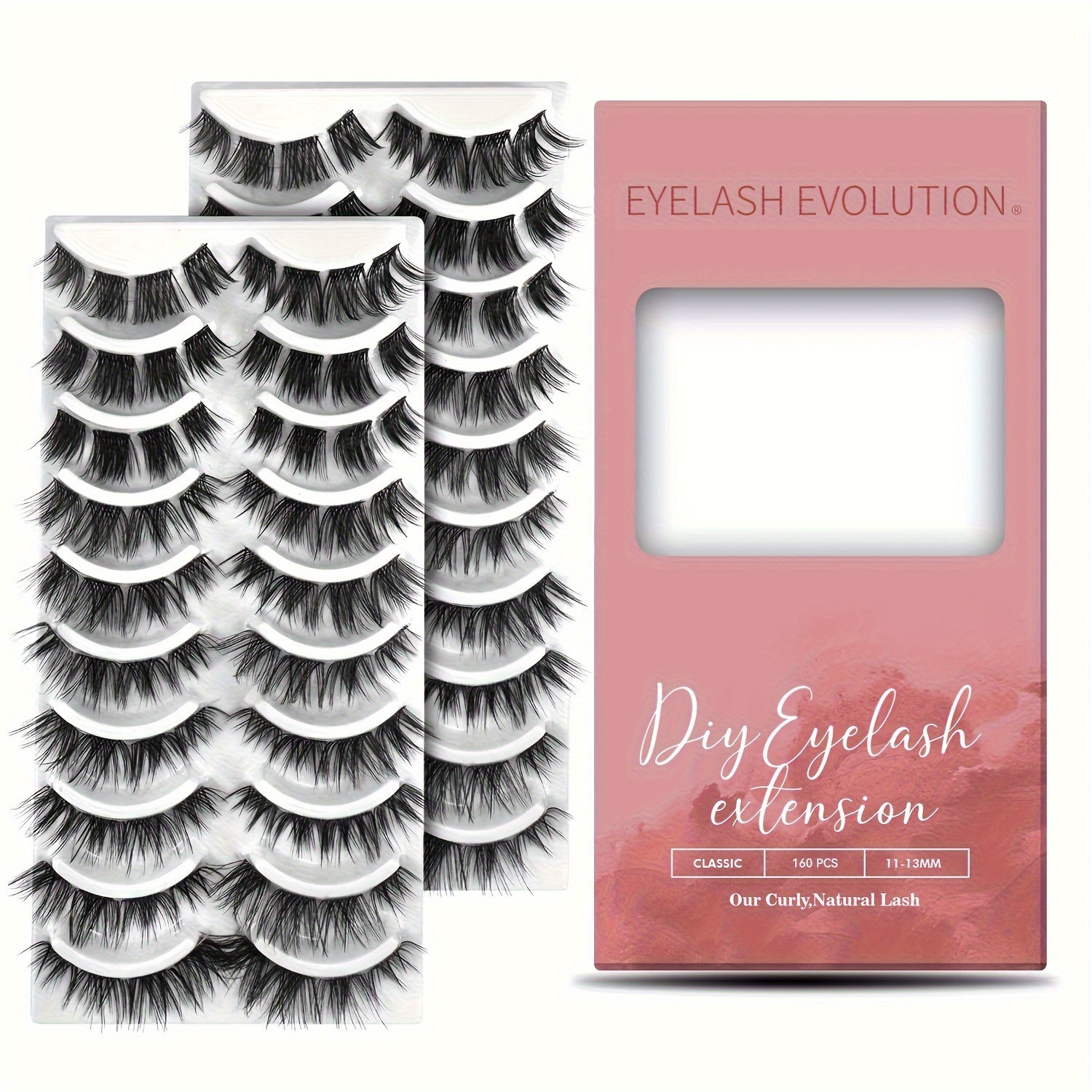 TEMU 160pcs False Eyelashes Set Natural Fluffy Reusable Lash Strips Multi Layered Volume Eyelash Pack For Women Girls Makeup Wear Gift Random