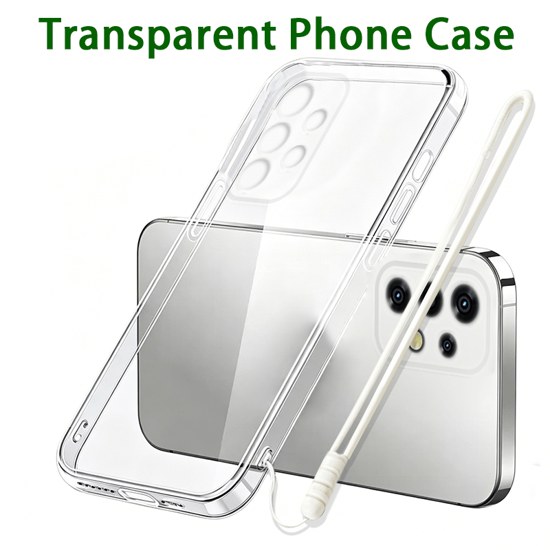TEMU Phone Case - [space Shell] Suitable For Galaxy A33 5g Phone Case Transparent Case With Lanyard, Easy To Clean, Straight Edge, Lens Heightened