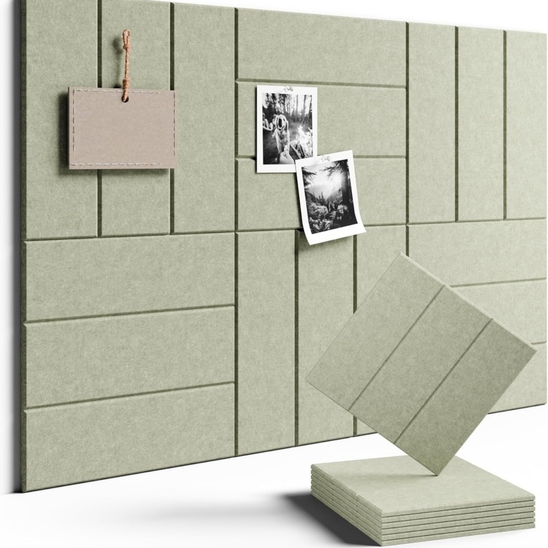 TEMU 6-teiliges großes, gewölbtes Pinnwand-Set aus Filz, Korktafel-Alternative, mehrere Größen, selbstklebende Pinnwand, faltbare dekorative