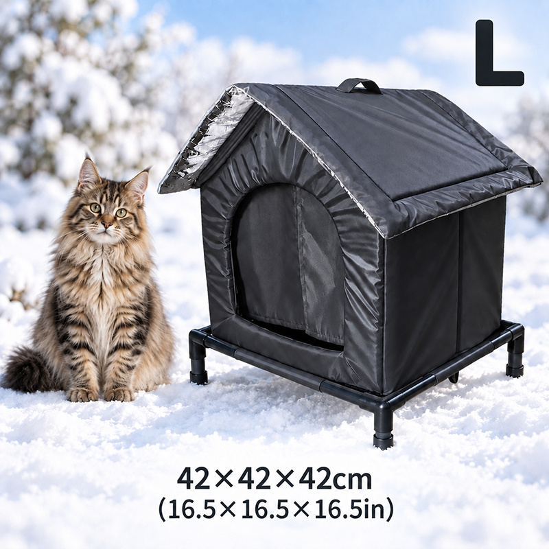 TEMU Outdoor Cat House With Shelves, Cold And Moisture-proof, Winter Cats, With Handles For Easy Carrying, Not Easily Collapsed, Providing A Warm And