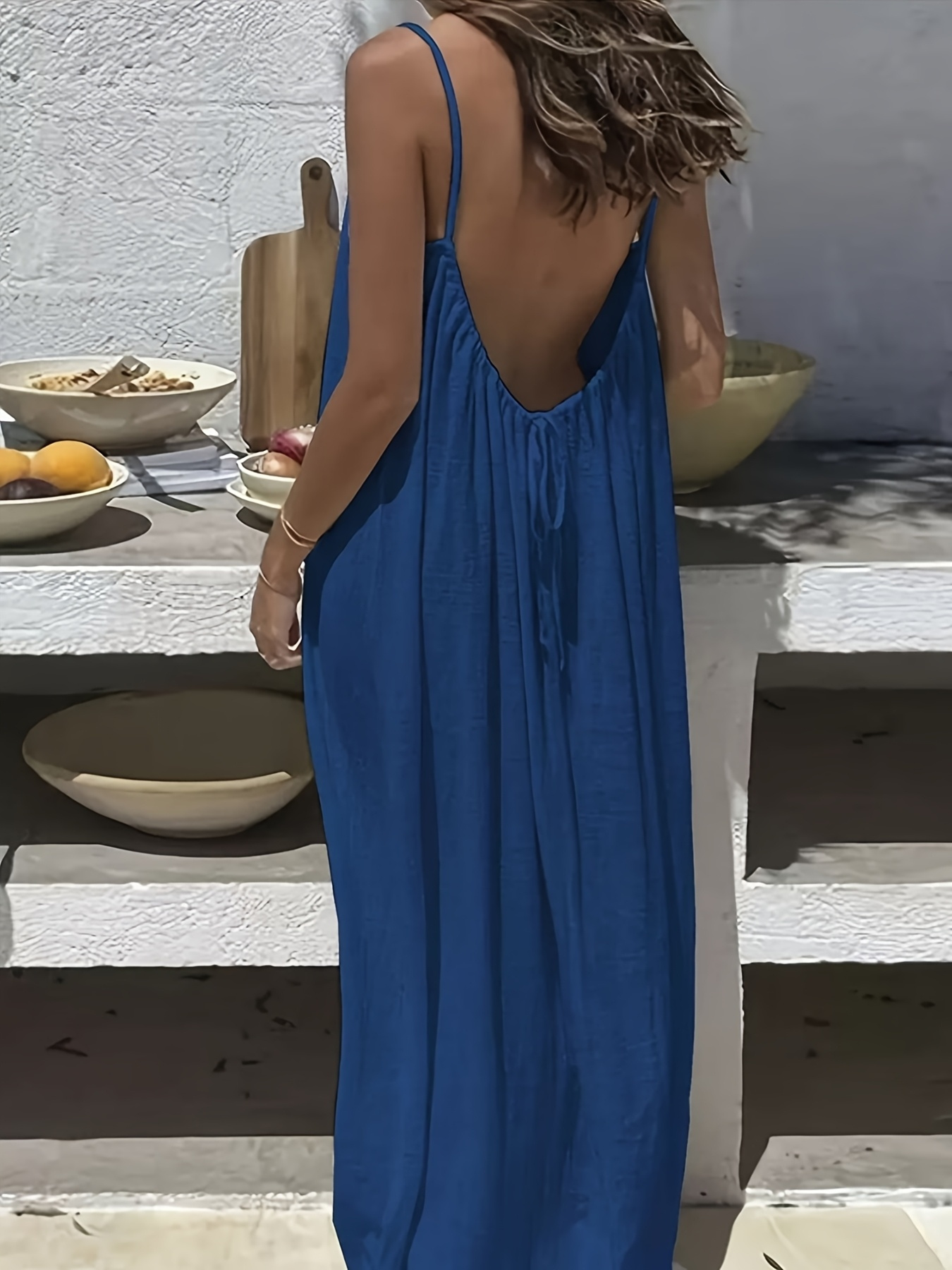 backless maxi dress sold on Temu United States