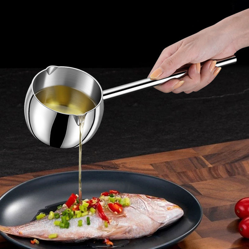 

Stainless Steel With Long Handle - , Wax & Small Sauces - Kitchen Essential, Oil Pan, , Drip Oil