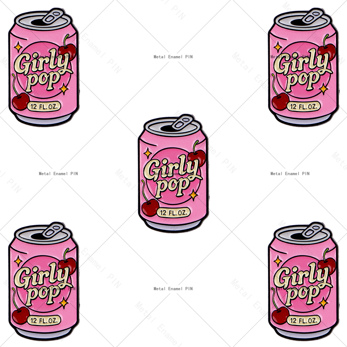 TEMU 2d Flat, 5pcs/set 2d Flat Vintage Sweetheart Soda Can Cute Girl Lapel Pin Enamel Pins And Brooches Badge Pins For Backpacks Bags Backpack Cool