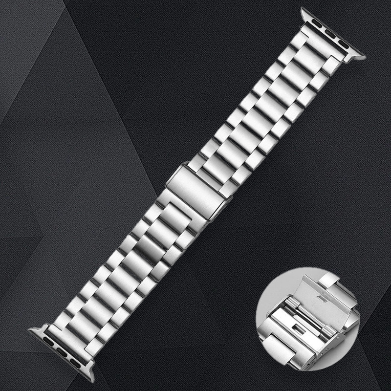 E-shop 1 Stück Edelstahlarmband kompatibel mit Apple Watch 3/40/41/42/44/45/46/49mm, verstellbares Metallarmband für iWatch Series