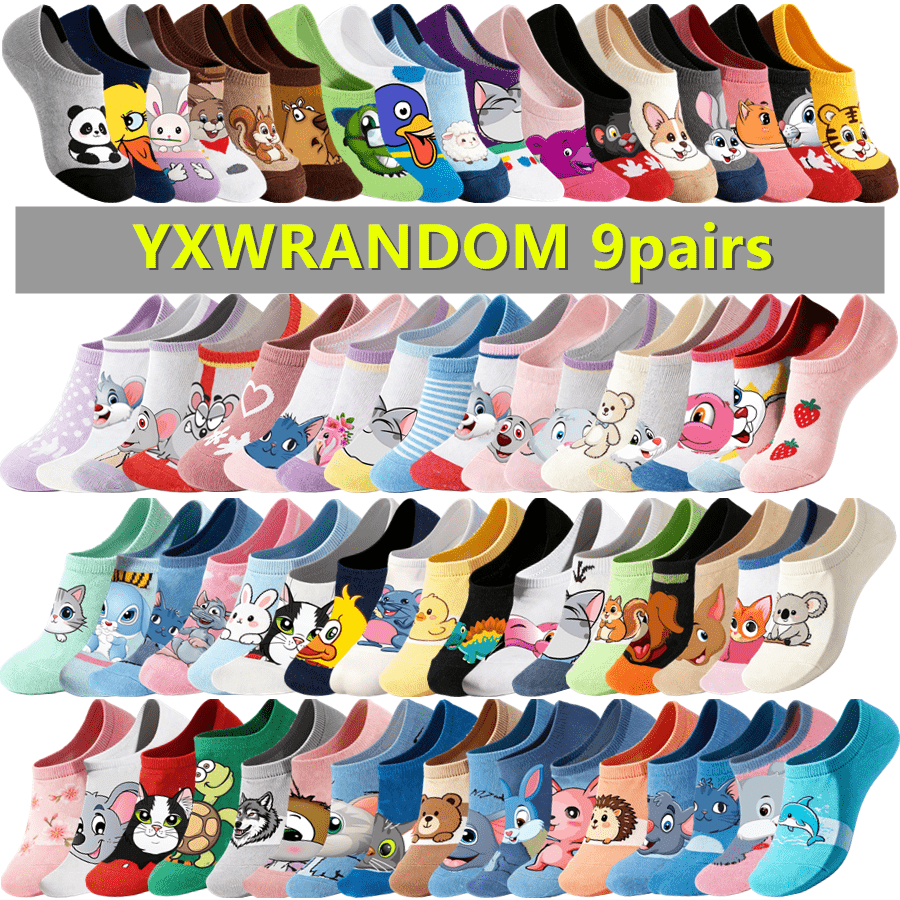 TEMU 9/19pairs Random Funny Novelty Statement Piece Unisex For Teenager Novelty Funny Casual Crew Socks Wear, For Teenager, Halloween / Christmas /