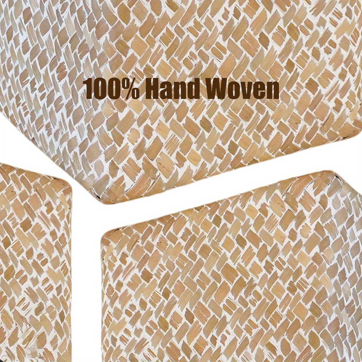   woven tissue box cover boho farmhouse plastic napkin holder with lid square     5 9x5 7x5 7 inch for bathroom living room kitchen bedroom   Product details 2