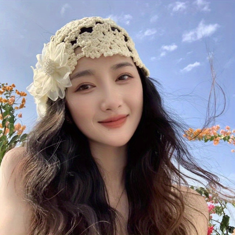 one piece of stylish floral pullover hat for women   hand with crochet featuring a   perfect headwrap for spring and summer versatile enough to   thoughtful gift for    