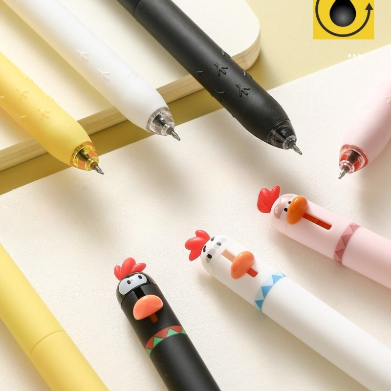 16 fun chicken shaped button fountain pens in four different colors stress relieving office   pen 0 5mm quick drying writing pen creative neutral pen suitable for writing and office Product details 4