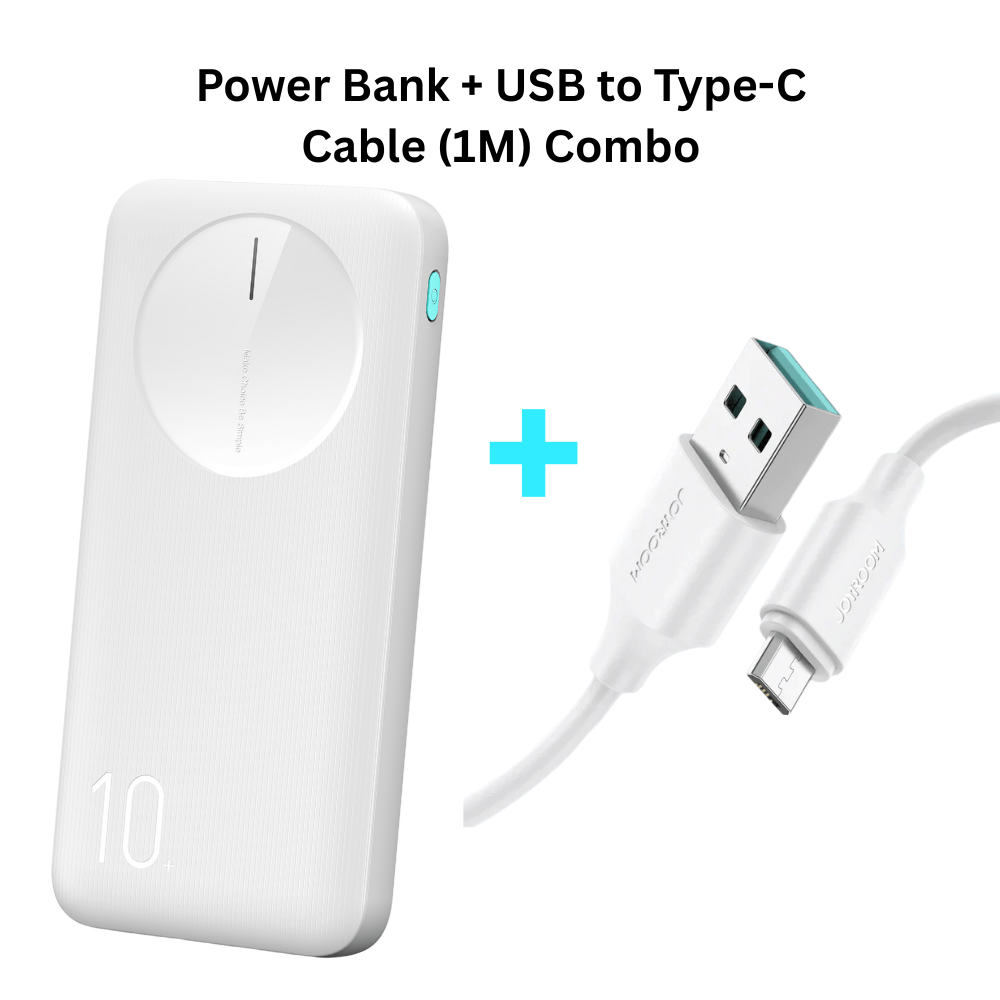 TEMU 10, 000mah Portable Charger Featuring Dual Usb Ports And Usb-c, Supports 2.4a Quick Charging, Ideal For Travel, Comes With A Charging Cable