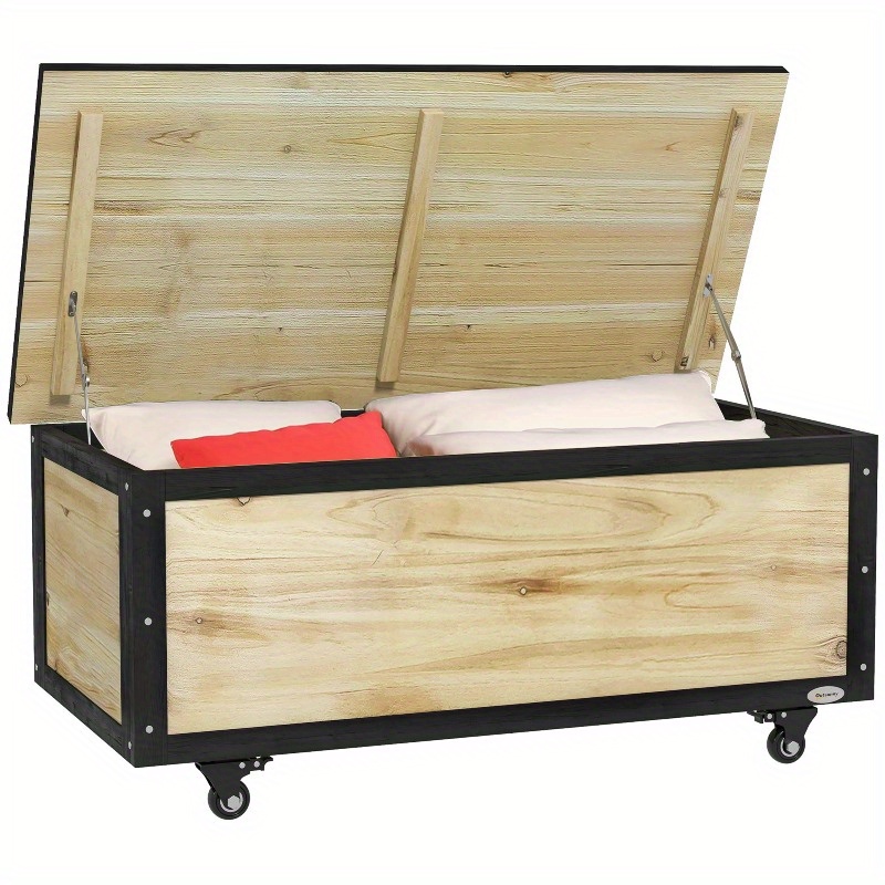   121l heavy-duty metal outdoor storage bench with lockable lid & 4-wheel mobility, light gray/gray/white     storage chest for patio, balcony, garden -   organizer for furniture, seasonal items & sports gear, bench seat with storage, patio furniture, sturdy build, durable construction, balcony  , home organizers, box,cabinet,rack for outdoor storage 0