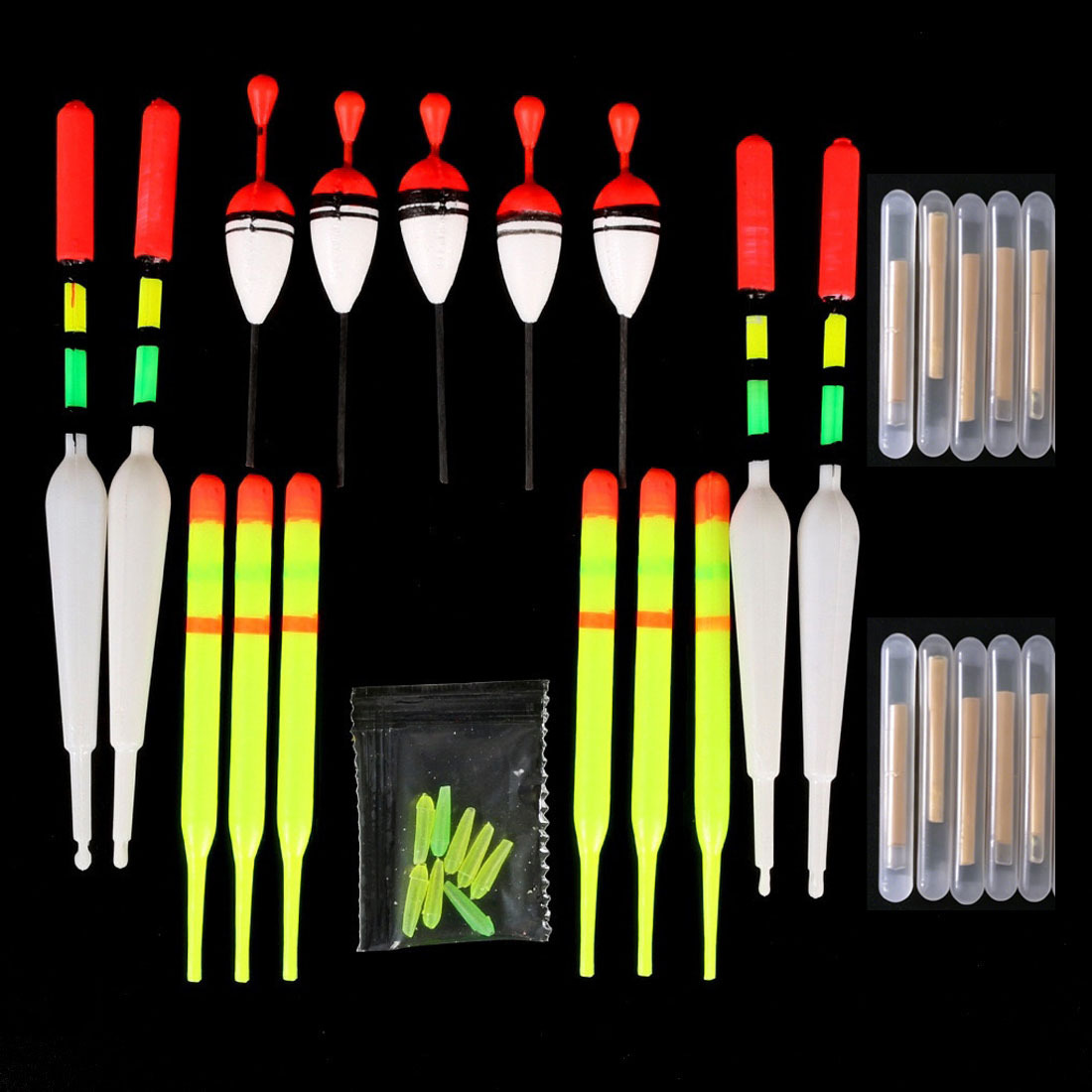 TEMU Juego de 33 piezas de flotadores de pesca, sin batería, universal para pesca en y , múltiples tamaños disponibles, para una variedad de de pesca