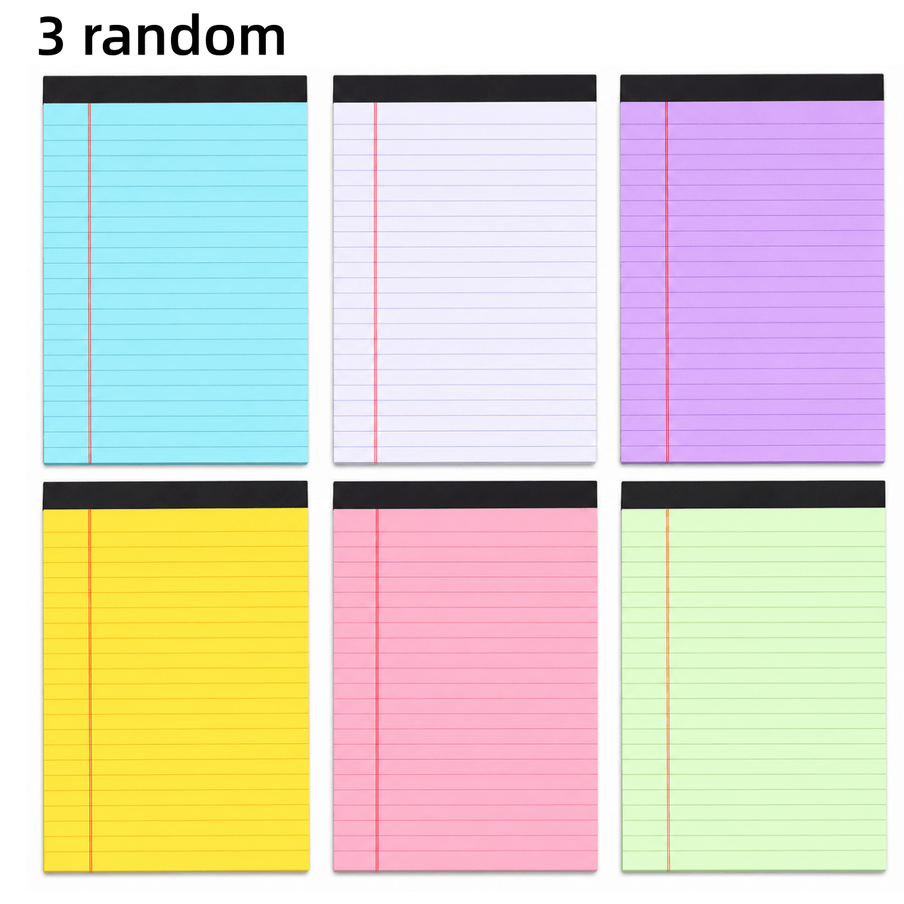 TEMU 3 Random Colored Notebooks, College-ruled Notebooks, Writing Pads, Legal-sized Paper, Tear-off Notebooks; Ideal For Work, School, And Office