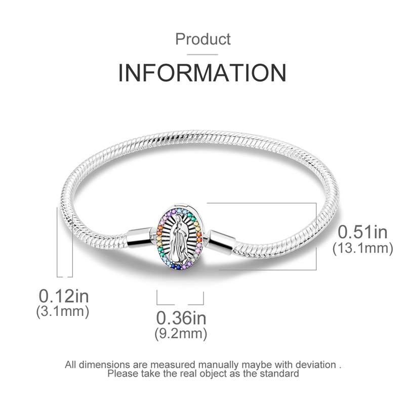 Original Trendy 925 Silver Rainbow Zirconia Snake Bone Chain