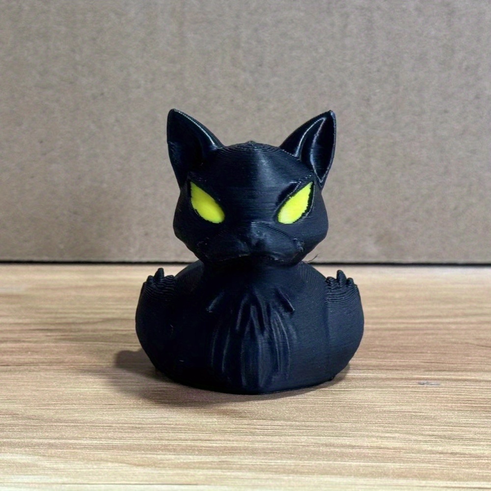 TEMU 3d Printed Black Cat & Duck - Cute Cartoon Series Resin Figurine, Office, Car, Home Decor, Ideal Christmas, Halloween, Thanksgiving Gift, , Best For Christmas, Thanksgiving