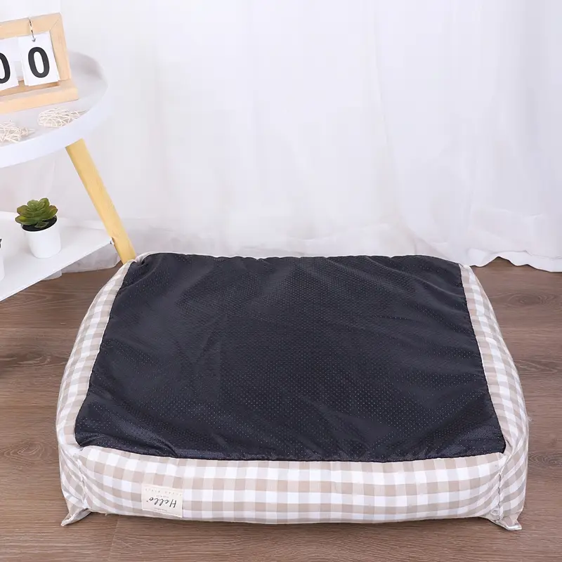 cozy checkered pet bed for dogs cats removable washable polyester nest indoor comforter style bedding with vacuum packaging for plush cushion durable construction home pets Product details 2