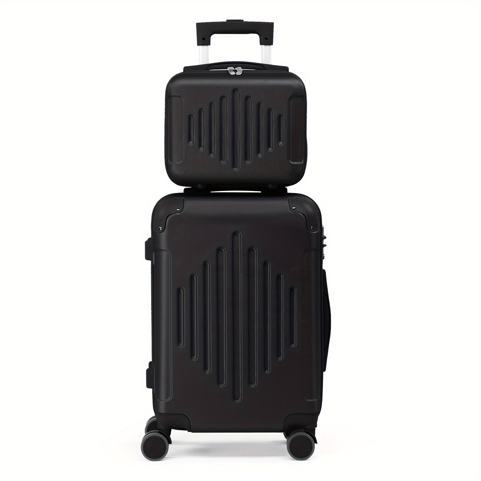 E-shop Gepäckset 2 Stück (20"+12"), Reisekoffer mit Kofferraumabdeckung, Leichtes Tragbares Handgepäck mit Drehrollen, Roségold, Schwarz, Dunkelgrau