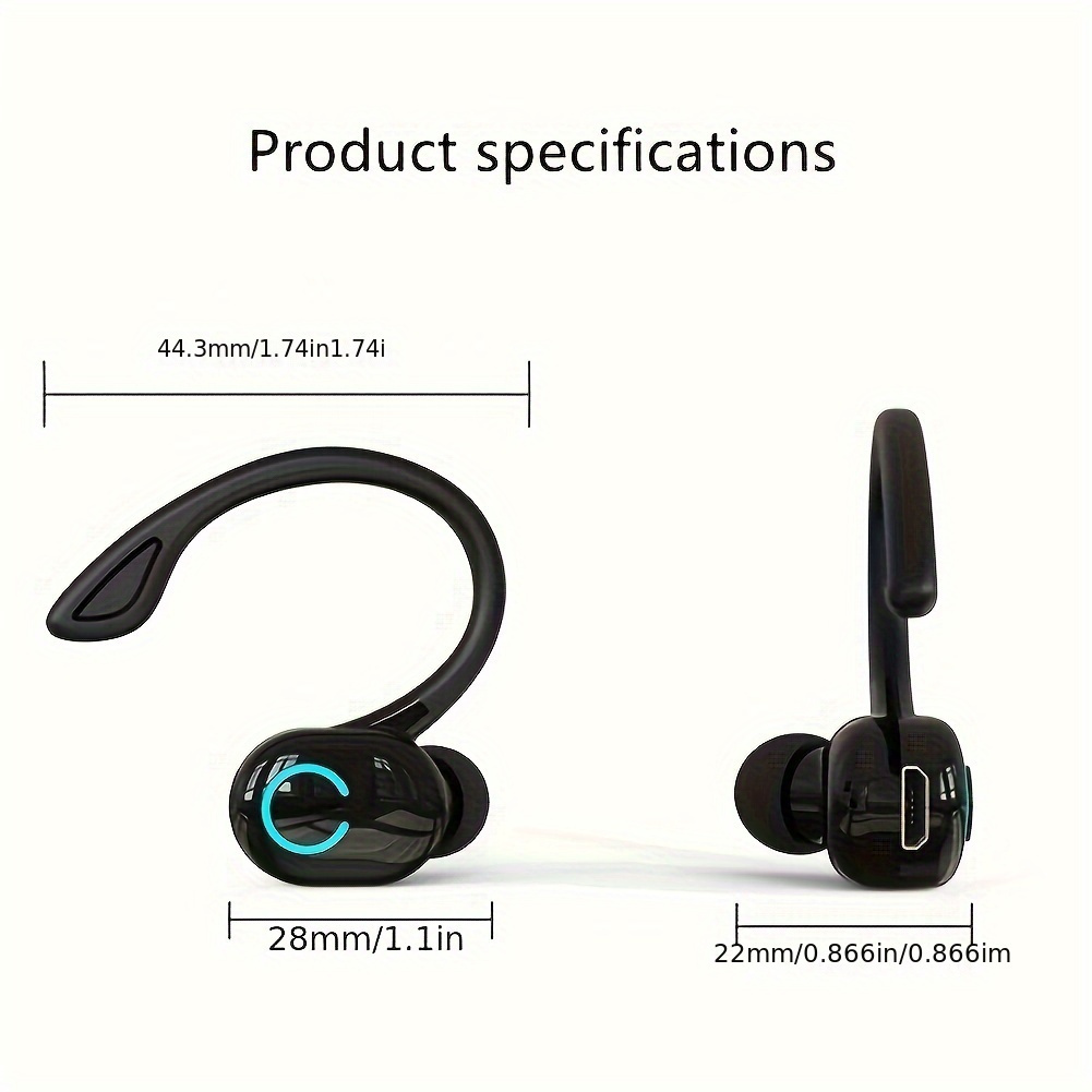 Triple-Display Smart Wireless Earbuds - HD Audio, Sweatproof Design, Wireless Connectivity, 50mAh Rechargeable Battery, Built-in Phone Charger, Includes Charging Cable, Ideal for Gaming & Sports, Earbuds Wireless - Image 2