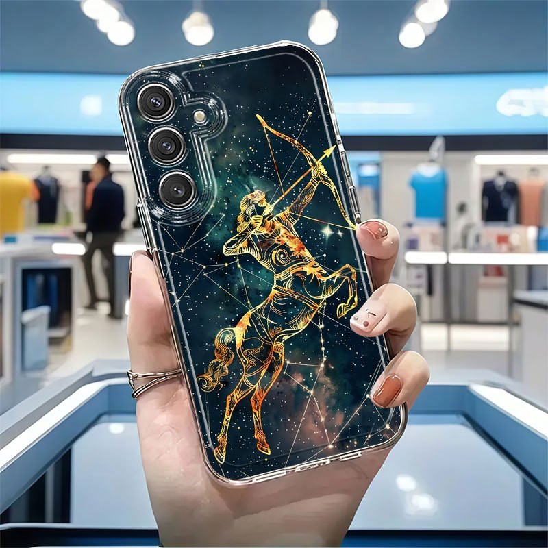 TEMU Phone Case: Sagittarius Zodiac Pattern Anti-drop Full-body Tpu Phone Case Compatible With Galaxy A02, A03s, A04, A05s, A06, A13, A14, A15, A16,