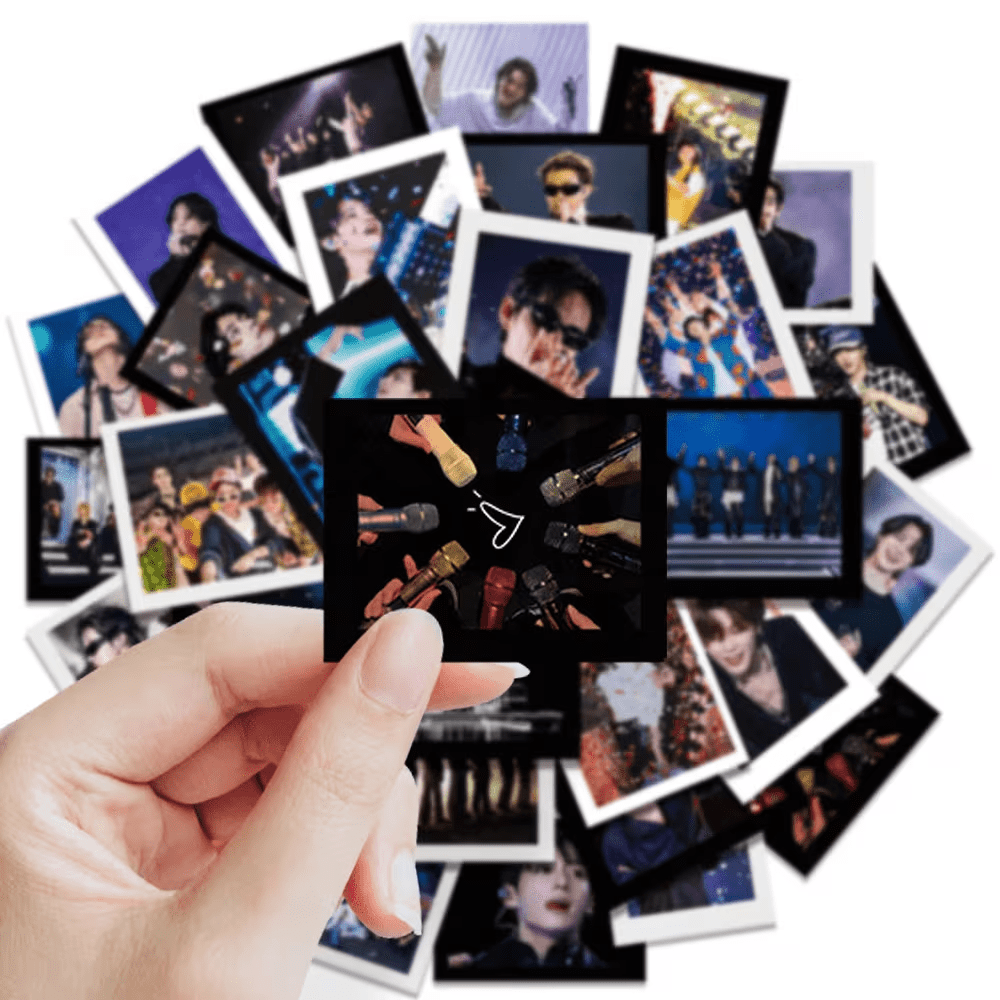 TEMU Stickerset met muziekthema van 50 stuks (concertpodium/merch-stijl) – Zelfklevend; Geschikt voor het versieren van tablets en skateboards; een